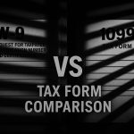 1099 vs W-9 tax form comparison graphic - GetW9