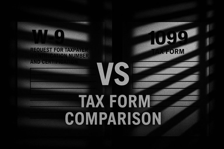 1099 vs W-9 tax form comparison graphic - GetW9